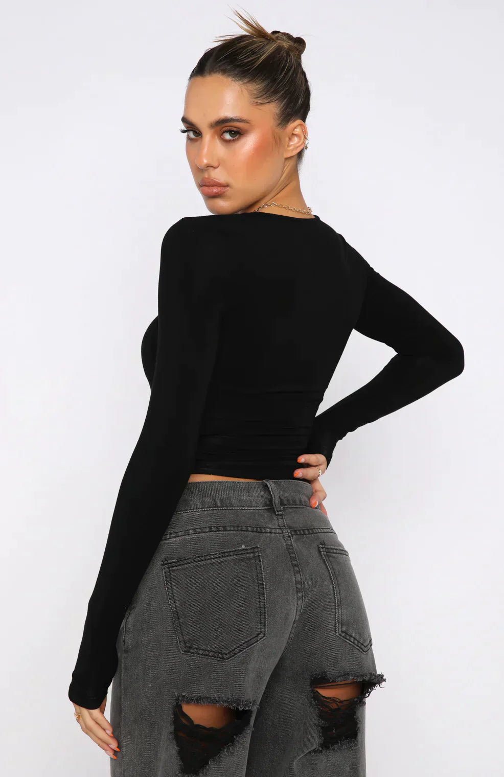 Smal långärmad T-shirt