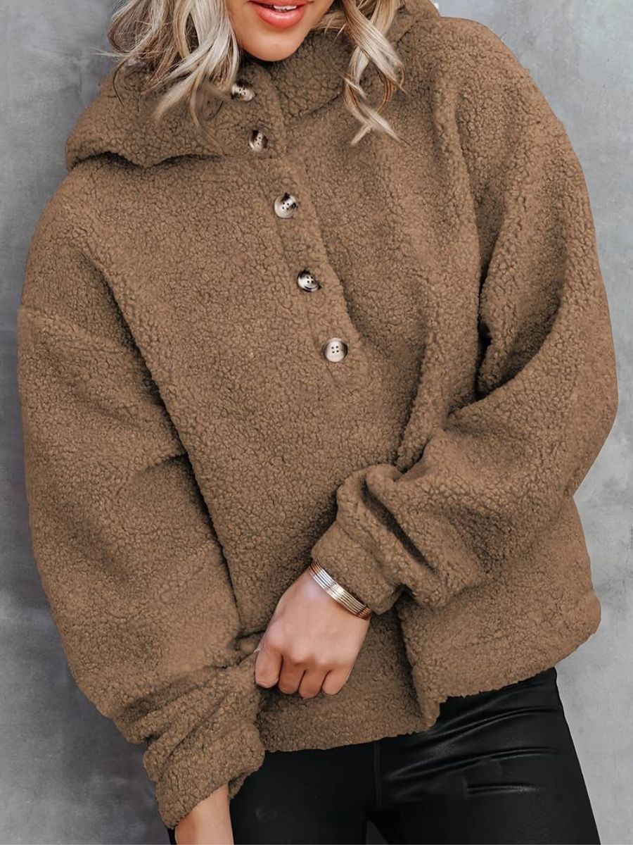 Mjuk huvtröja med bouttons