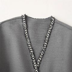 Ulljacka med lång ärm och midjeband