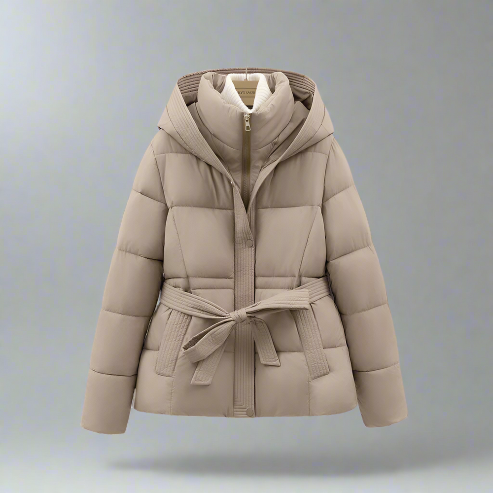 Vadderad midjejacka med bälte