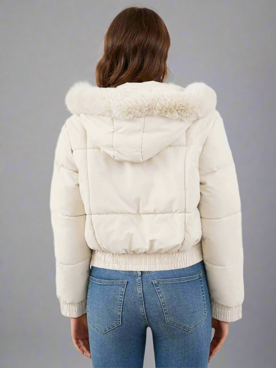 Casual quiltad bomullsjacka i smal passform