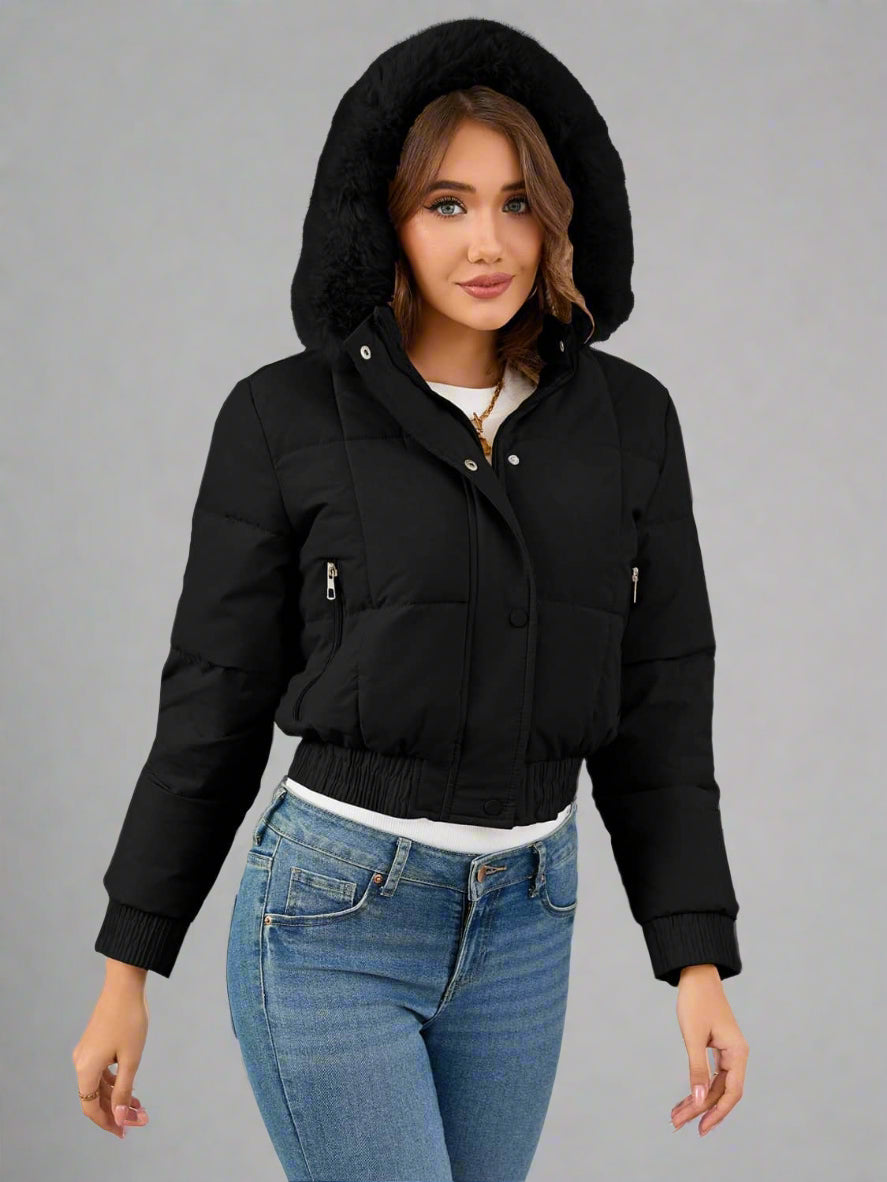 Casual quiltad bomullsjacka i smal passform