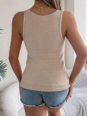 V-ringad bomullsstickad topp