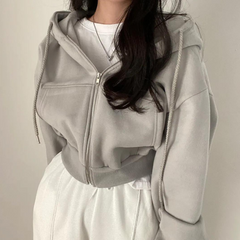 Clasic bekväm hoodie med dragkedja