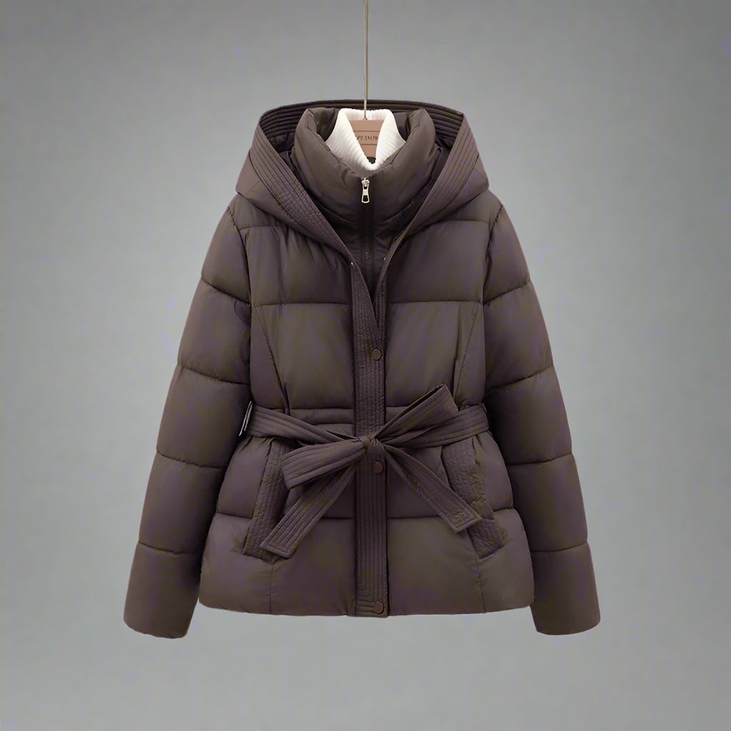 Vadderad midjejacka med bälte