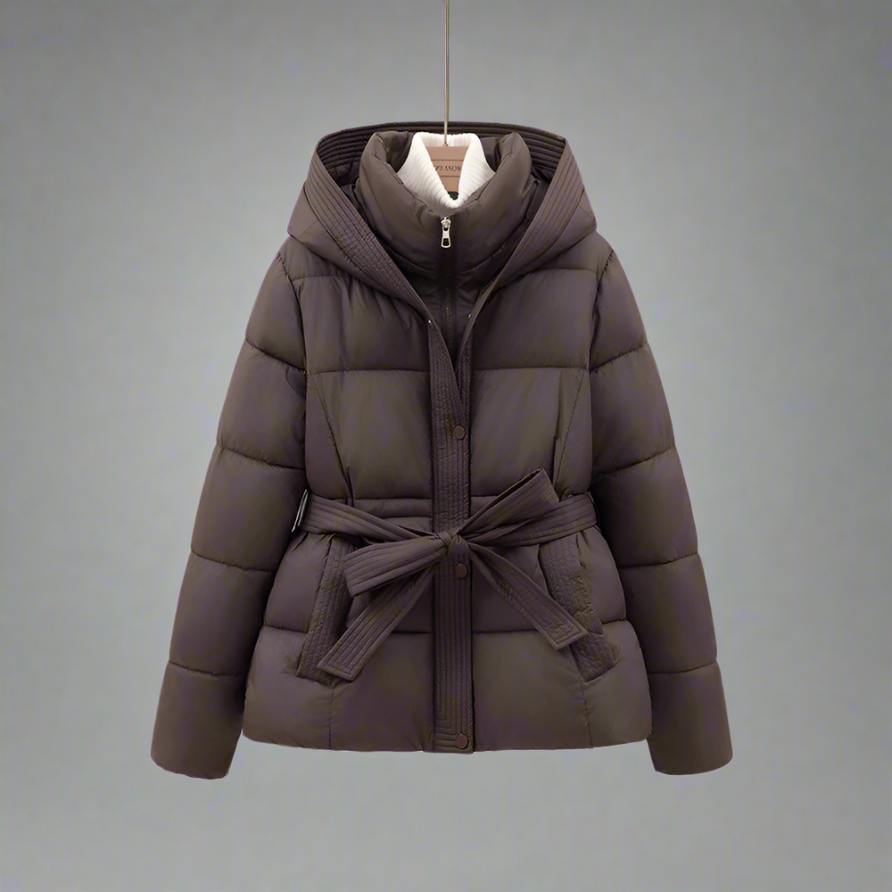 Vadderad midjejacka med bälte