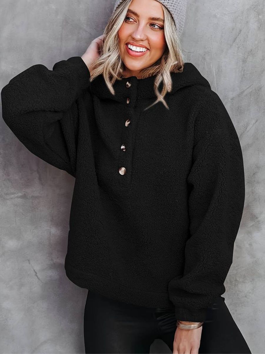 Mjuk huvtröja med bouttons
