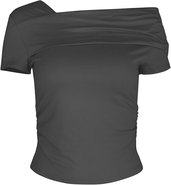 Off-the-shoulder asymmetrical top