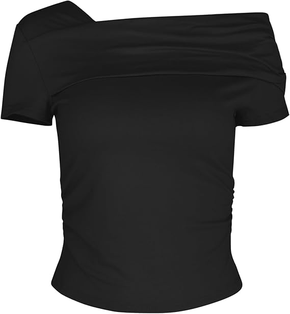 Off-the-shoulder asymmetrical top