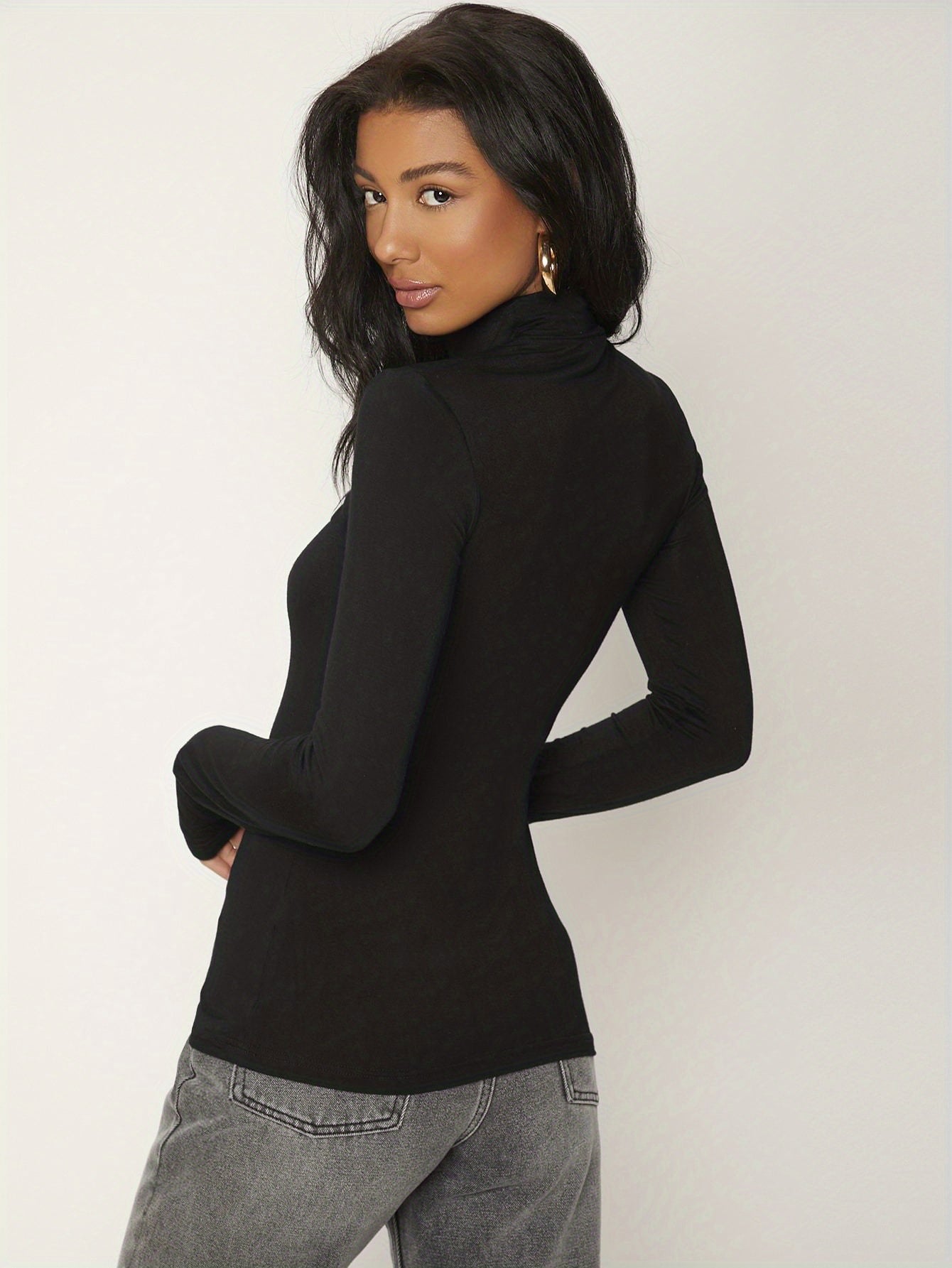 Långärmad T-shirt med turtleneck