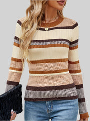 Randig stickad tröja