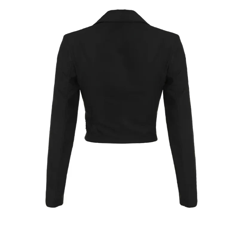 Långärmad topp med dubbla band framtill