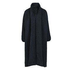 Knälång bomullsjacka med clipsad knapp