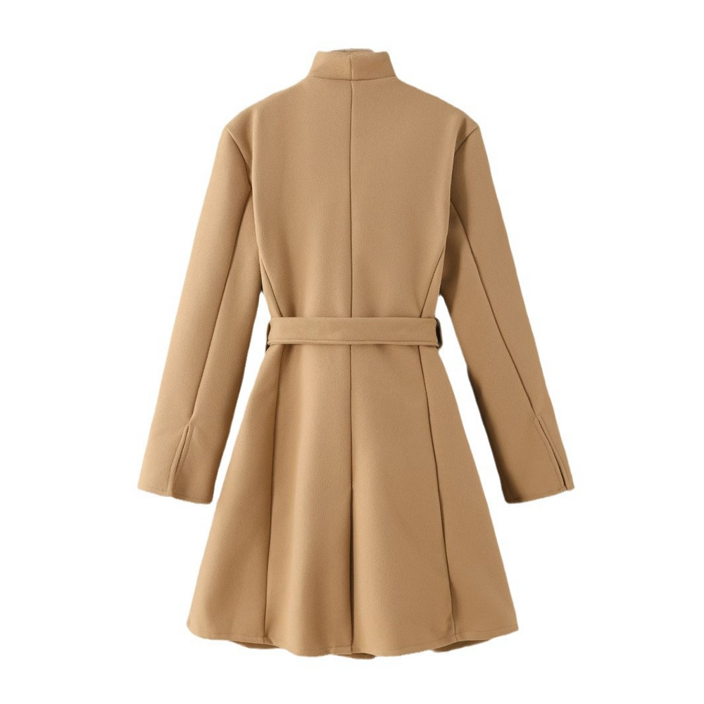 Beije jacka med knytband och uppknäppning