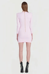 Light pink bodycon dress with graphic pattern