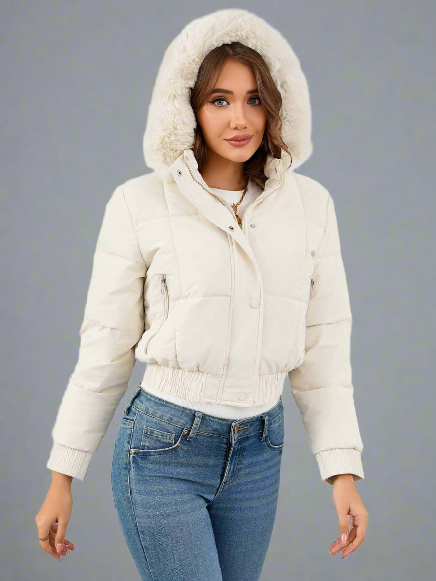 Casual quiltad bomullsjacka i smal passform