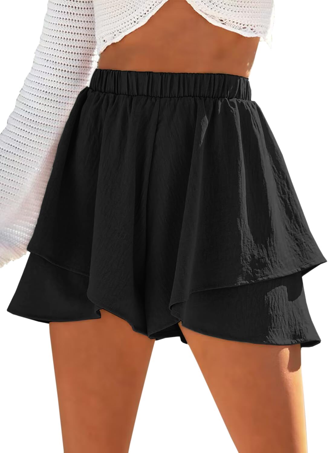 Layered ruffle shorts