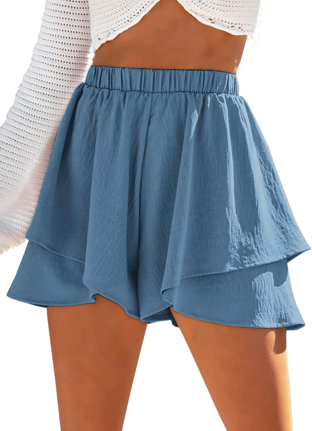 Layered ruffle shorts