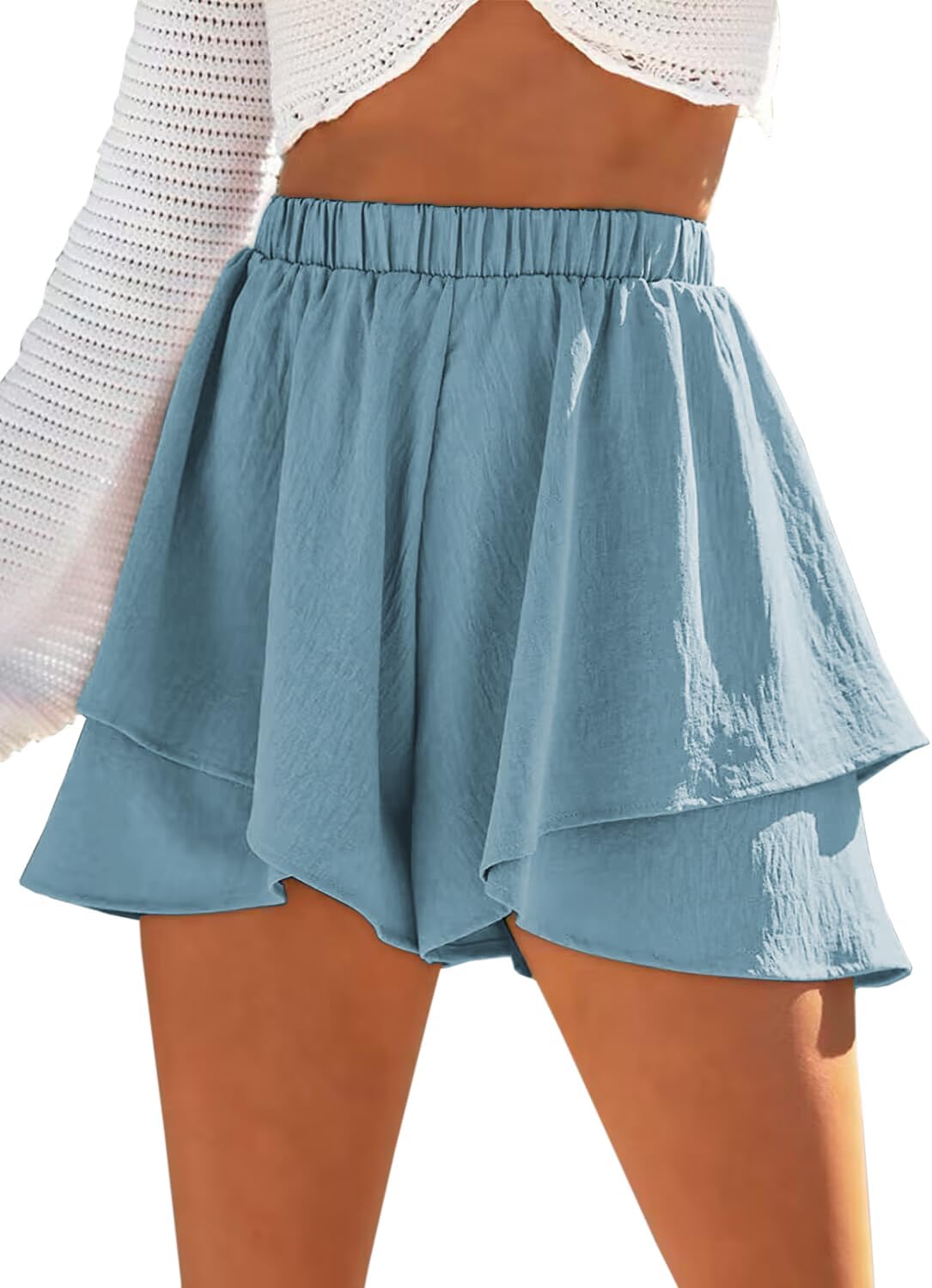 Layered ruffle shorts