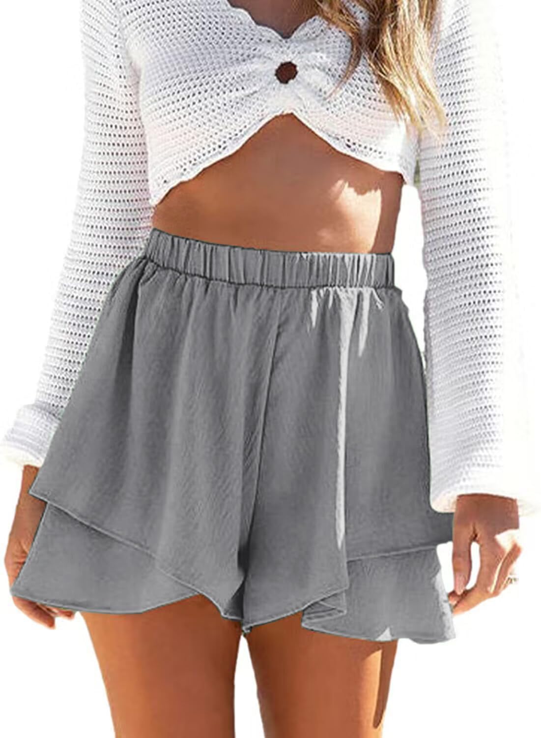 Layered ruffle shorts