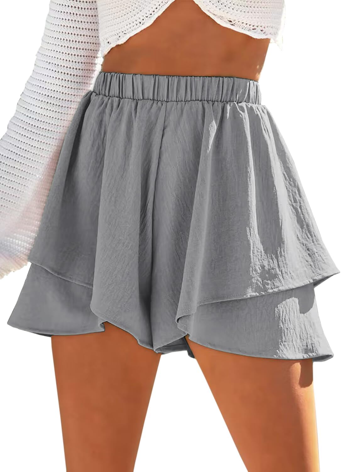 Layered ruffle shorts