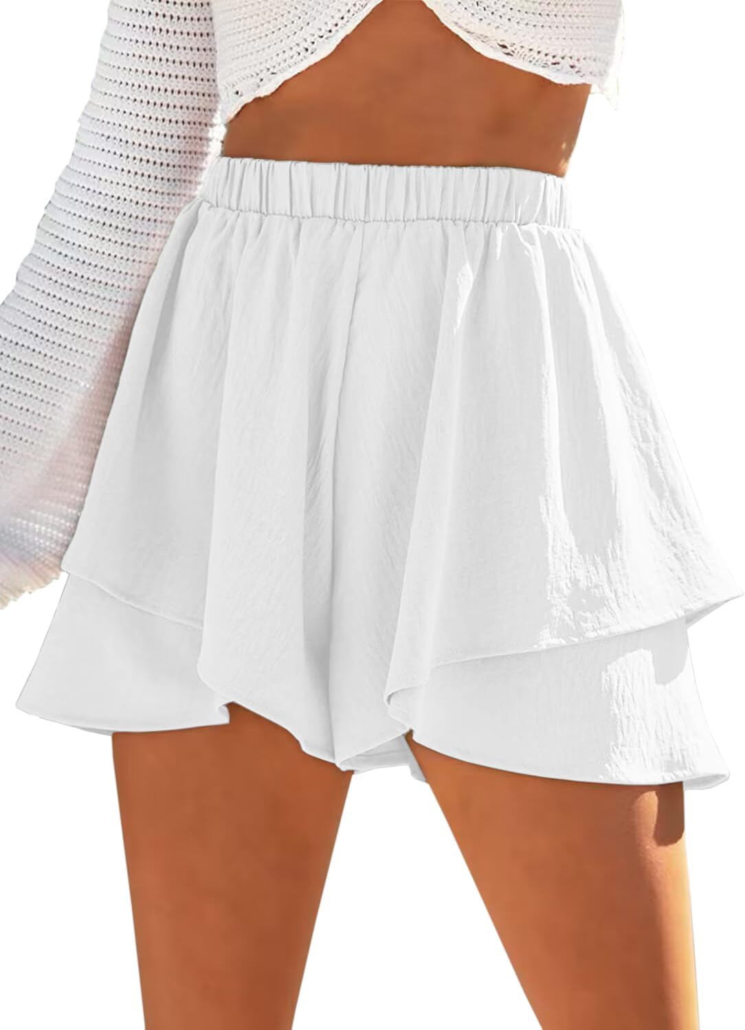 Layered ruffle shorts