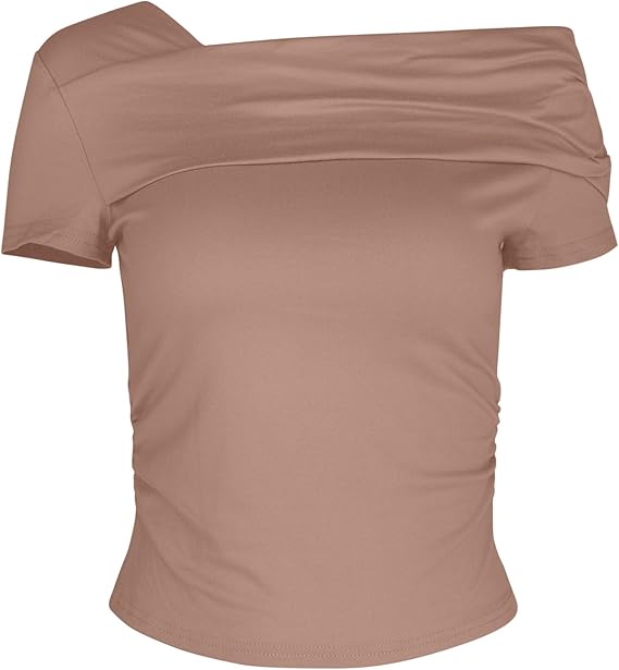 Off-the-shoulder asymmetrical top