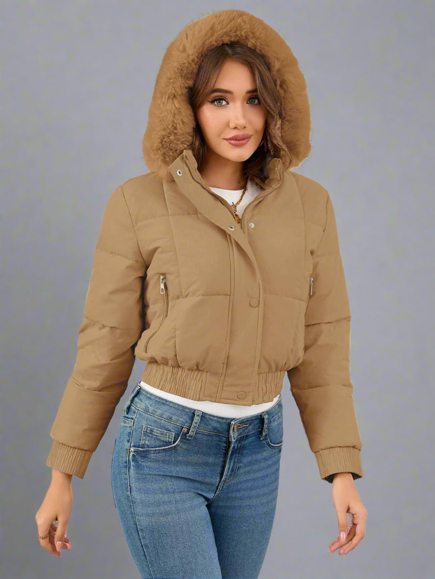 Casual quiltad bomullsjacka i smal passform