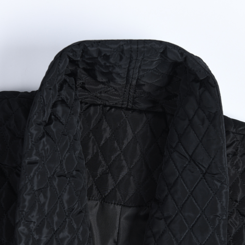 Knälång bomullsjacka med clipsad knapp