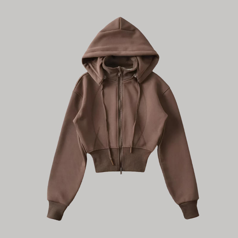 Avtagbar sweatshirt med huva i smal midja