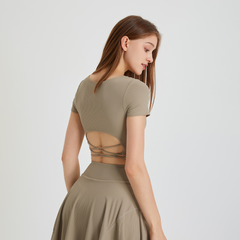 Ribbed square neck crop top