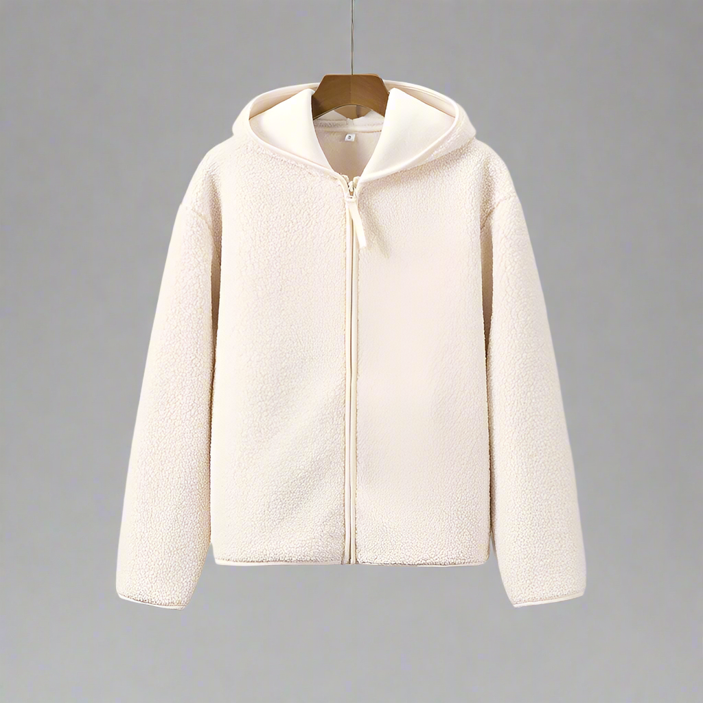 Huvtröja med dragkedja i polarfleece