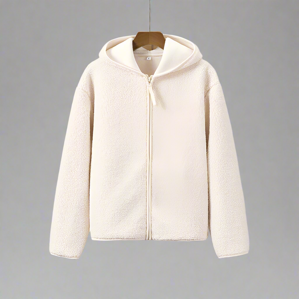 Huvtröja med dragkedja i polarfleece