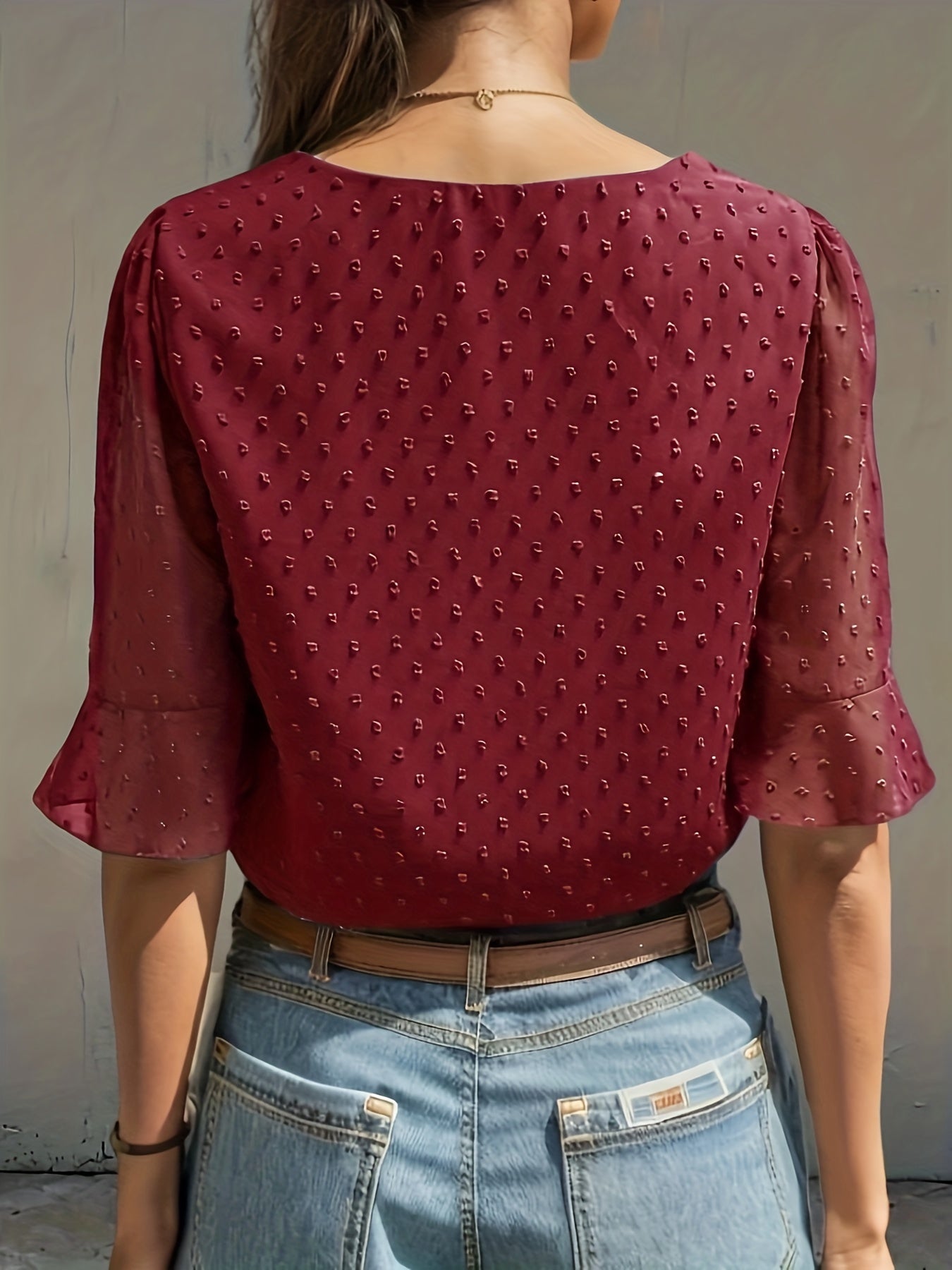 Lös blus med låg ärm