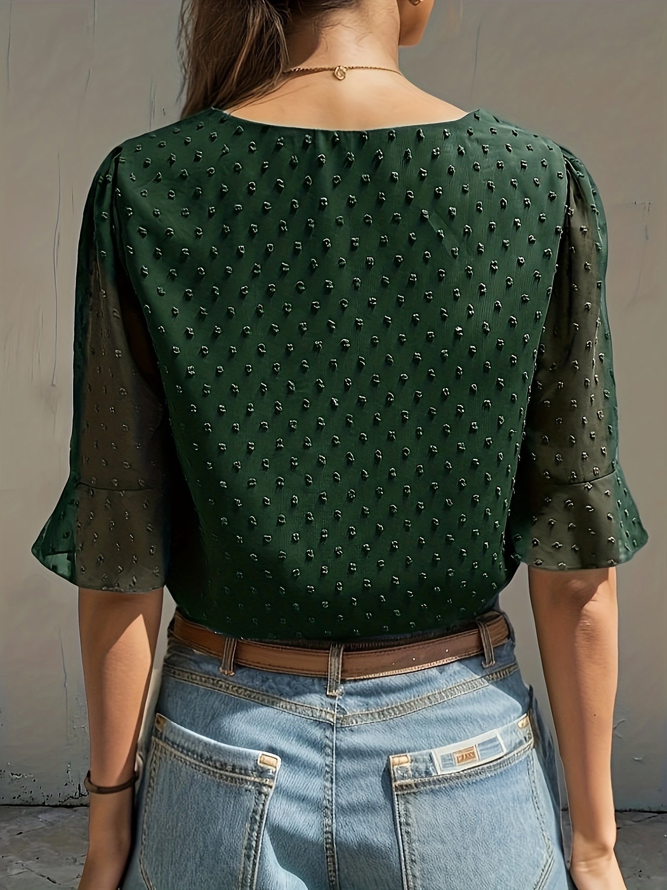 Lös blus med låg ärm