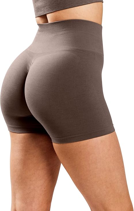 Seamless high-waisted sports shorts