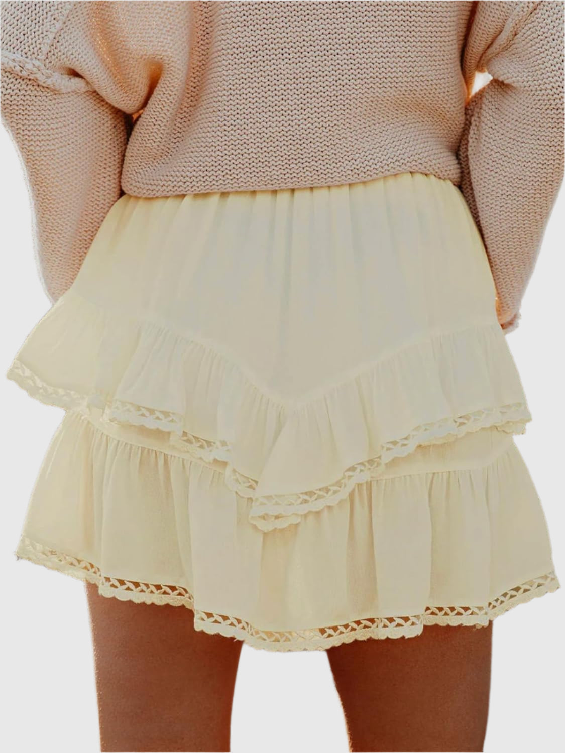 Ruffled layered mini skirt
