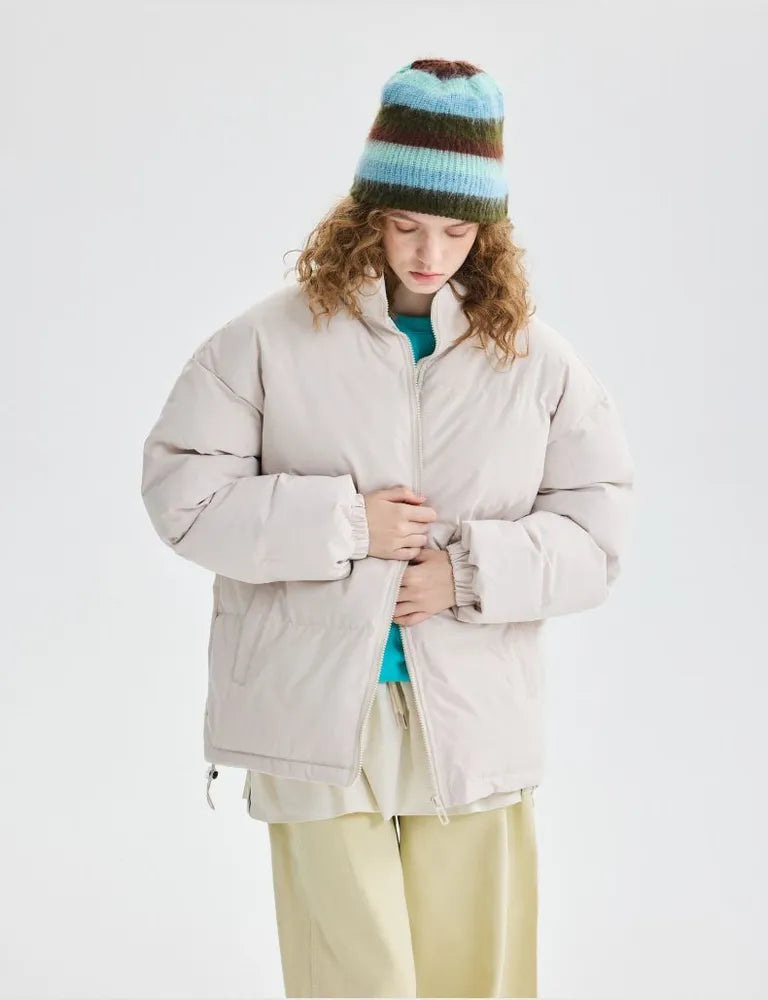 Varm vadderad jacka med turtleneck