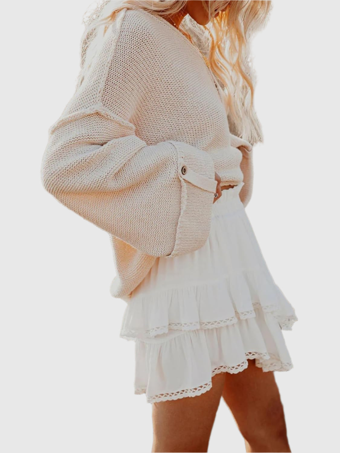 Ruffled layered mini skirt