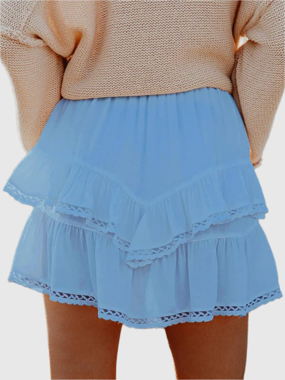 Ruffled layered mini skirt