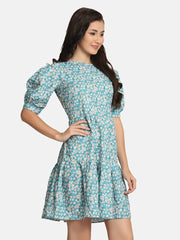 Floral pattern babydoll dress