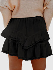 Ruffled layered mini skirt