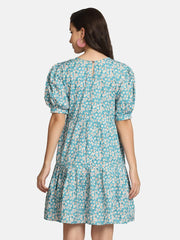 Floral pattern babydoll dress