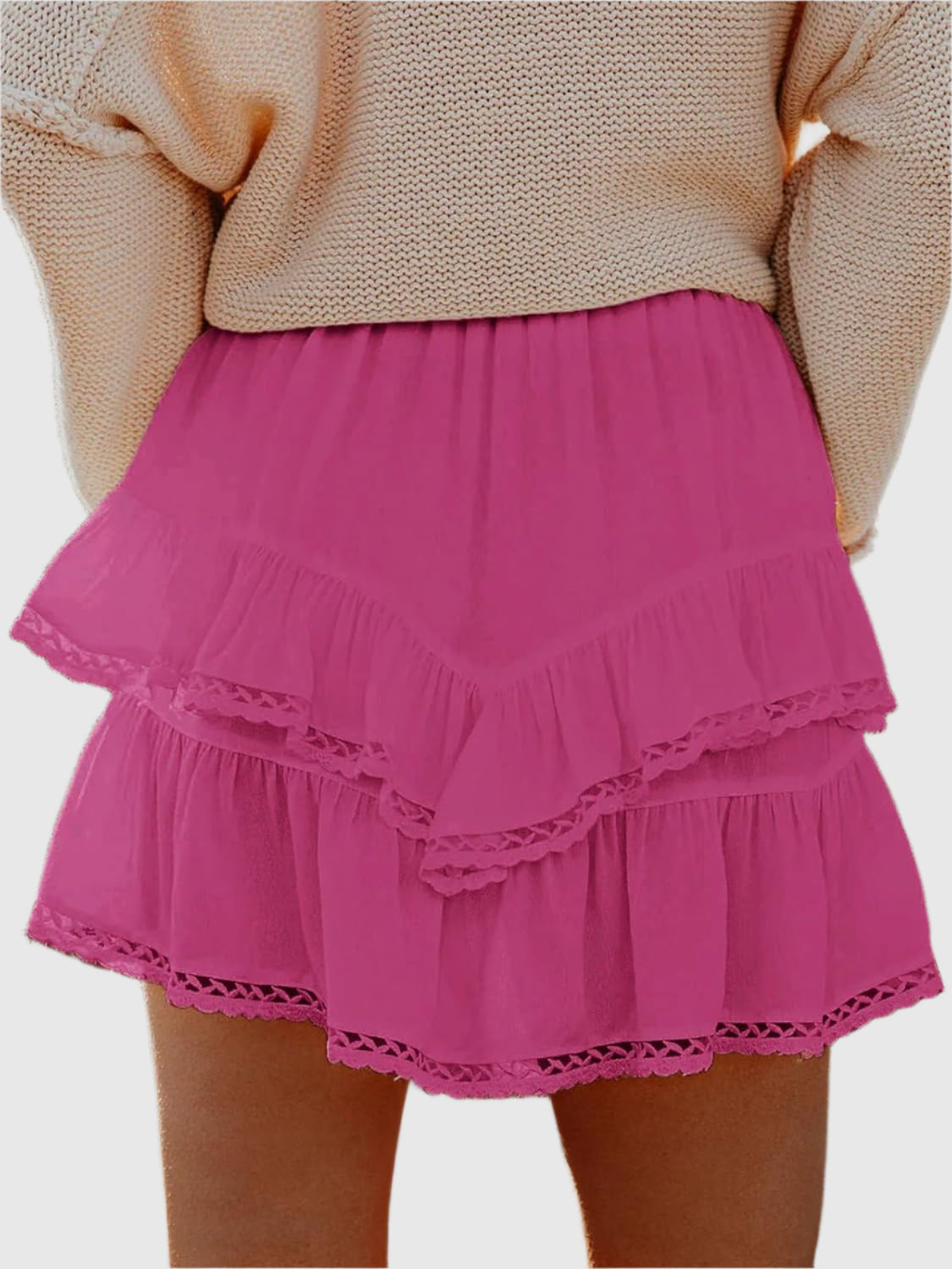 Ruffled layered mini skirt