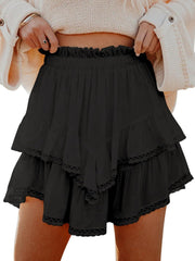Ruffled layered mini skirt