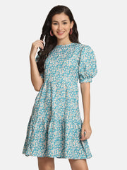 Floral pattern babydoll dress