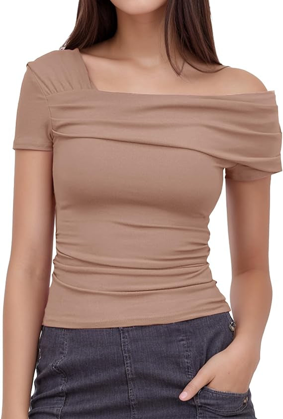 Off-the-shoulder asymmetrical top