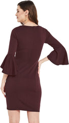 Elegant mini dress with ruffled sleeves