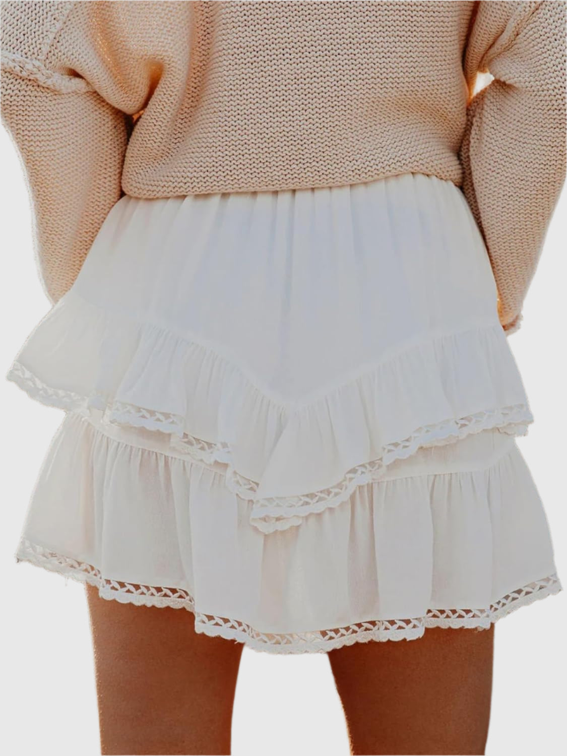 Ruffled layered mini skirt