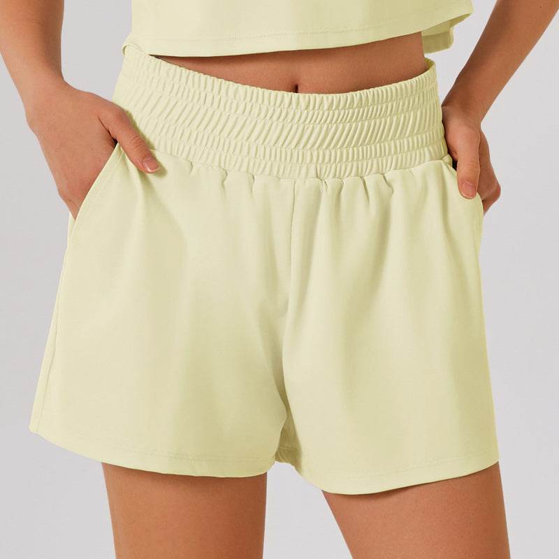 High-waisted airy sports shorts